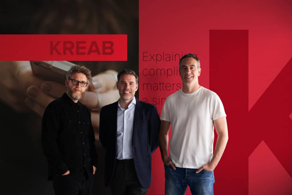 De izquierda a derecha: Patxi Monedero, director creativo de KREAB España, Pablo Zamorano, Managing Partner de KREAB España, Carlos Velasco Partner y responsable del área creativa y digital de KREAB España